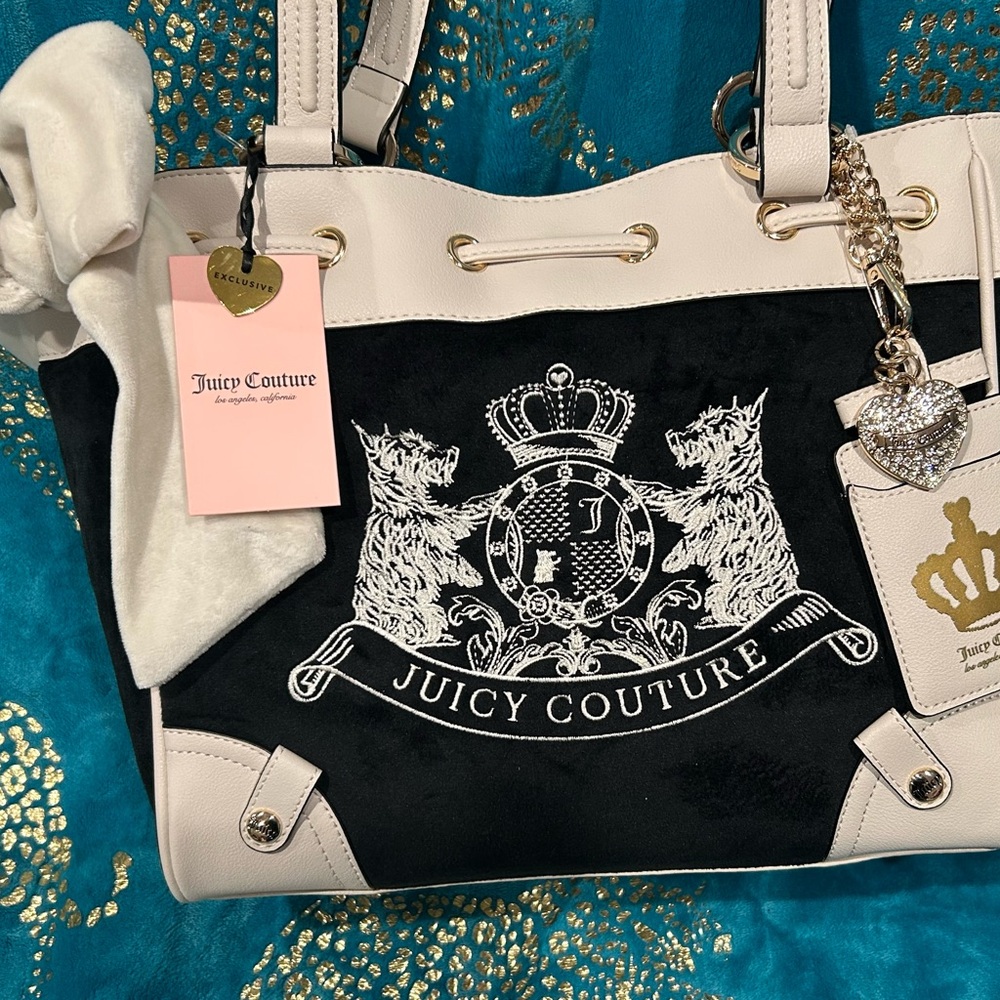 Juicy Couture Black and Cream Tote Bag